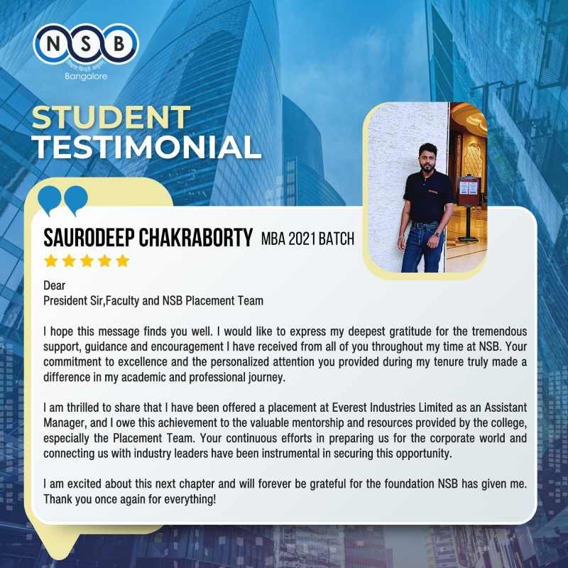 NSB MBA , Bangalore - News & Events 2024